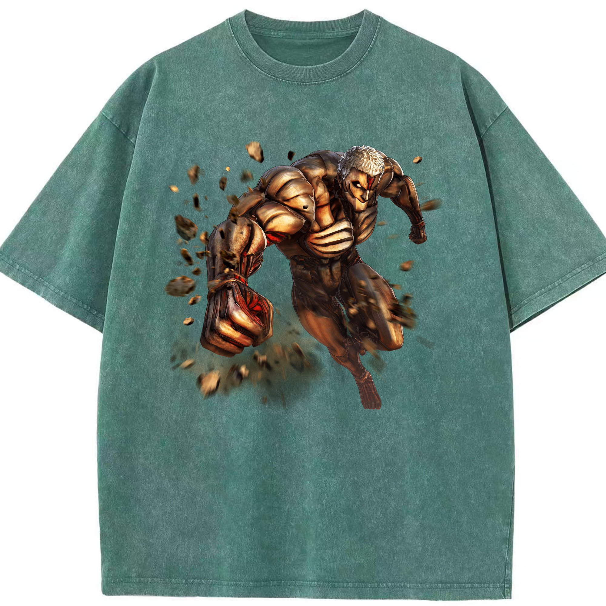 （画像用） 進撃の巨人 Attack on Titan 綿100% ヴィンテージ風 半袖Tシャツ（フロントプリント）